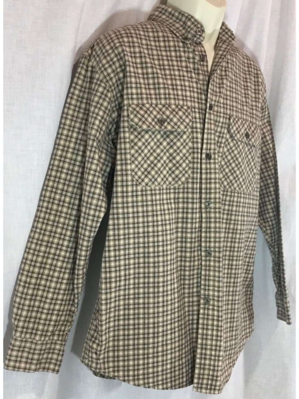 Magellan Sportswear Shirt Mens M Grunge Brown Cabincore Plaid Button Down VTG - Picture 6 of 12